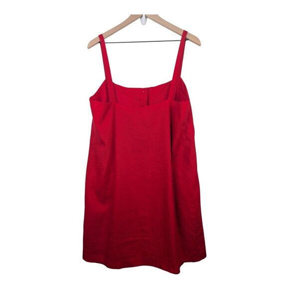 J. Crew | Claudia Linen Mini Dress | Red |Size LT - Picture 6 of 11